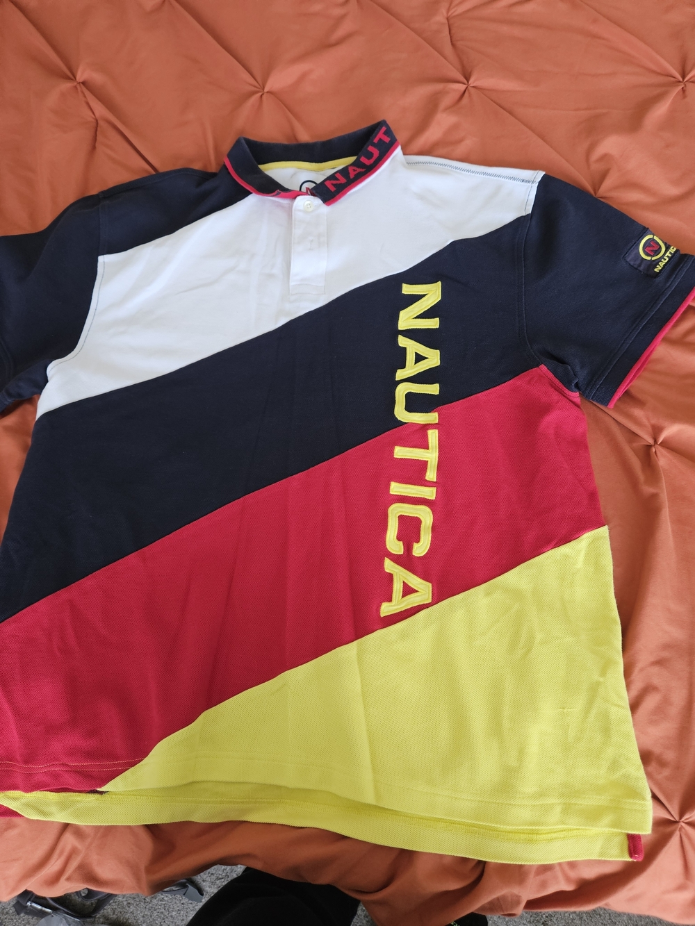 Nautica Colorblock Polo Shirt - Navy, White, Red, Yellow